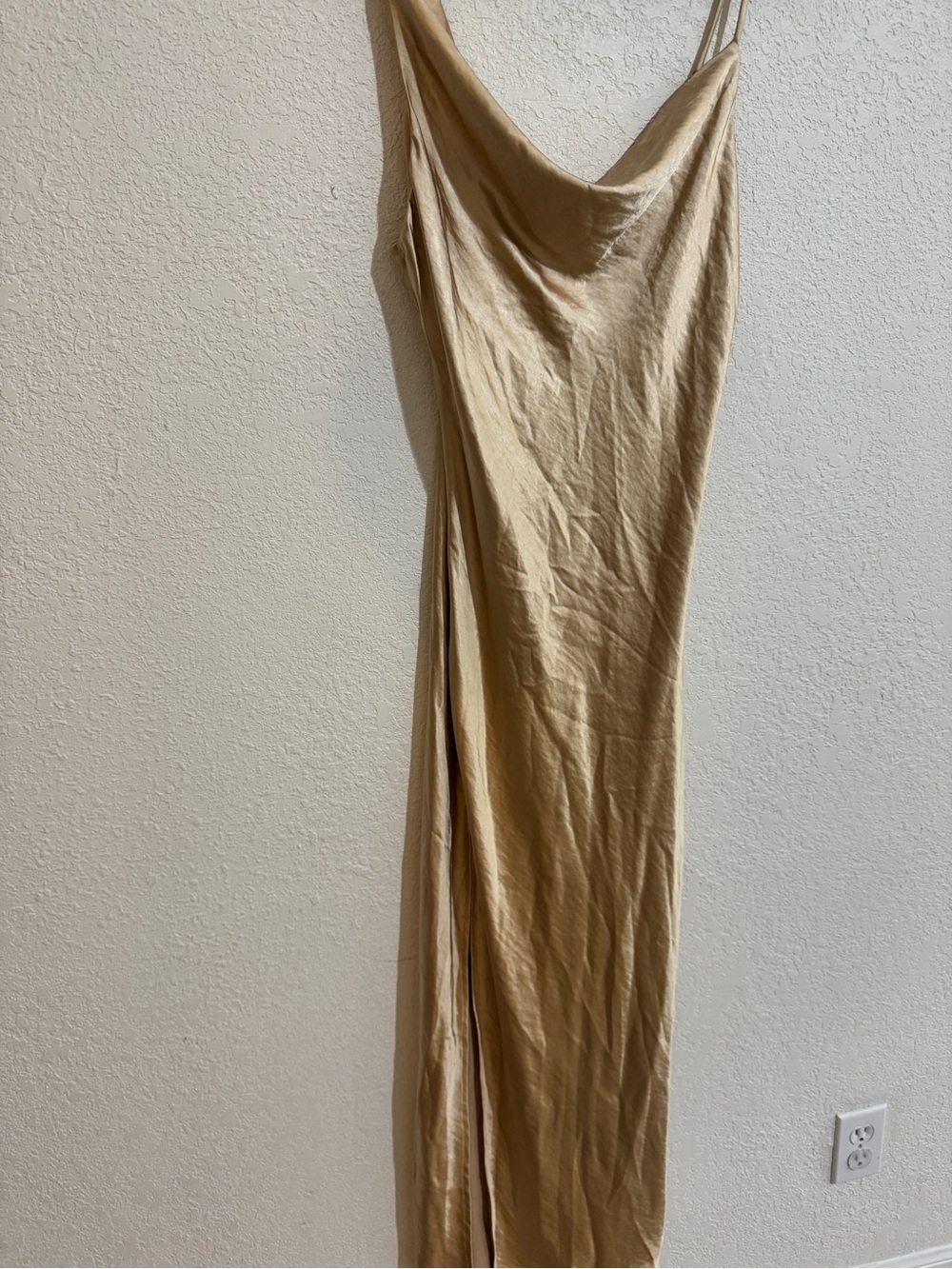 #17 Princess Polly gold satin cowl slip dress